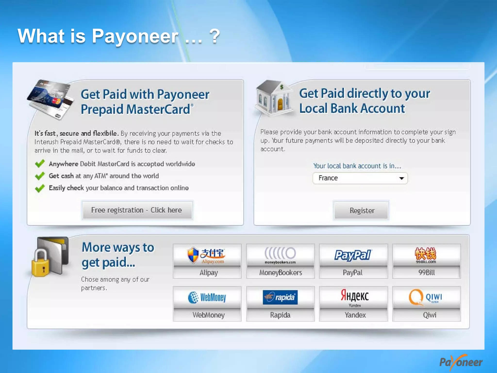 What is Payoneer … ?
 