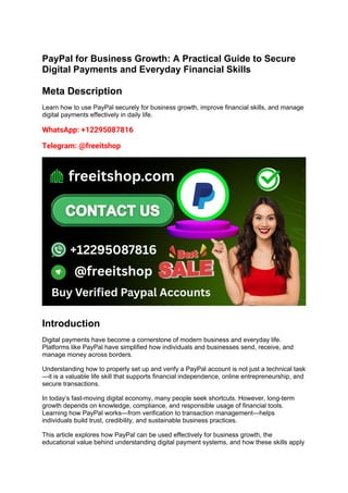PayPal for Business Growth_ A Practical Guide to Secure Digital ...