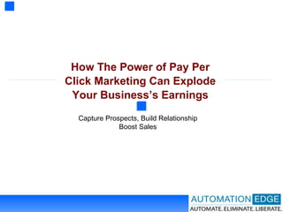 Capture Prospects, Build Relationship Boost Sales How The Power of Pay Per Click Marketing Can Explode Your Business’s Earnings 