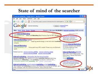State of mind of the searcher
 
