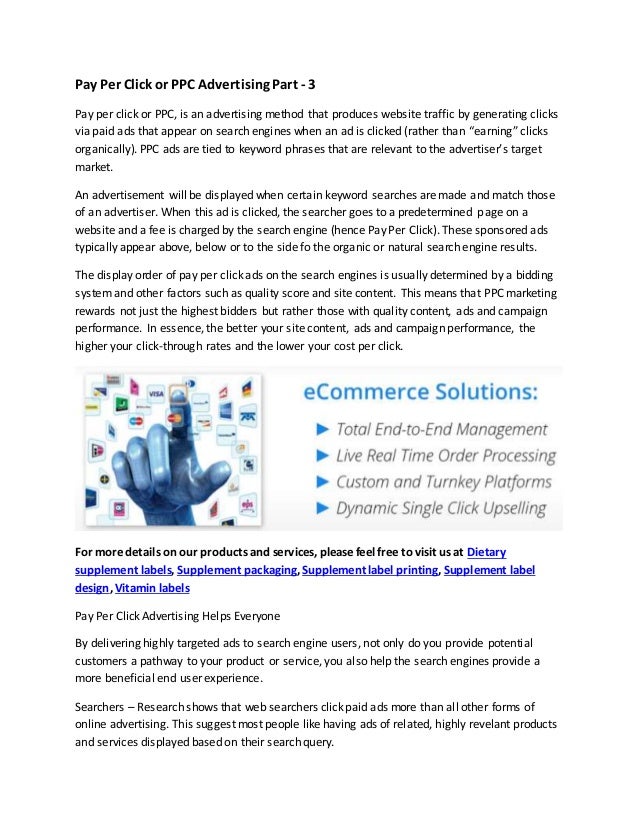 Pay Per Click Or Ppc Advertising Part 3
