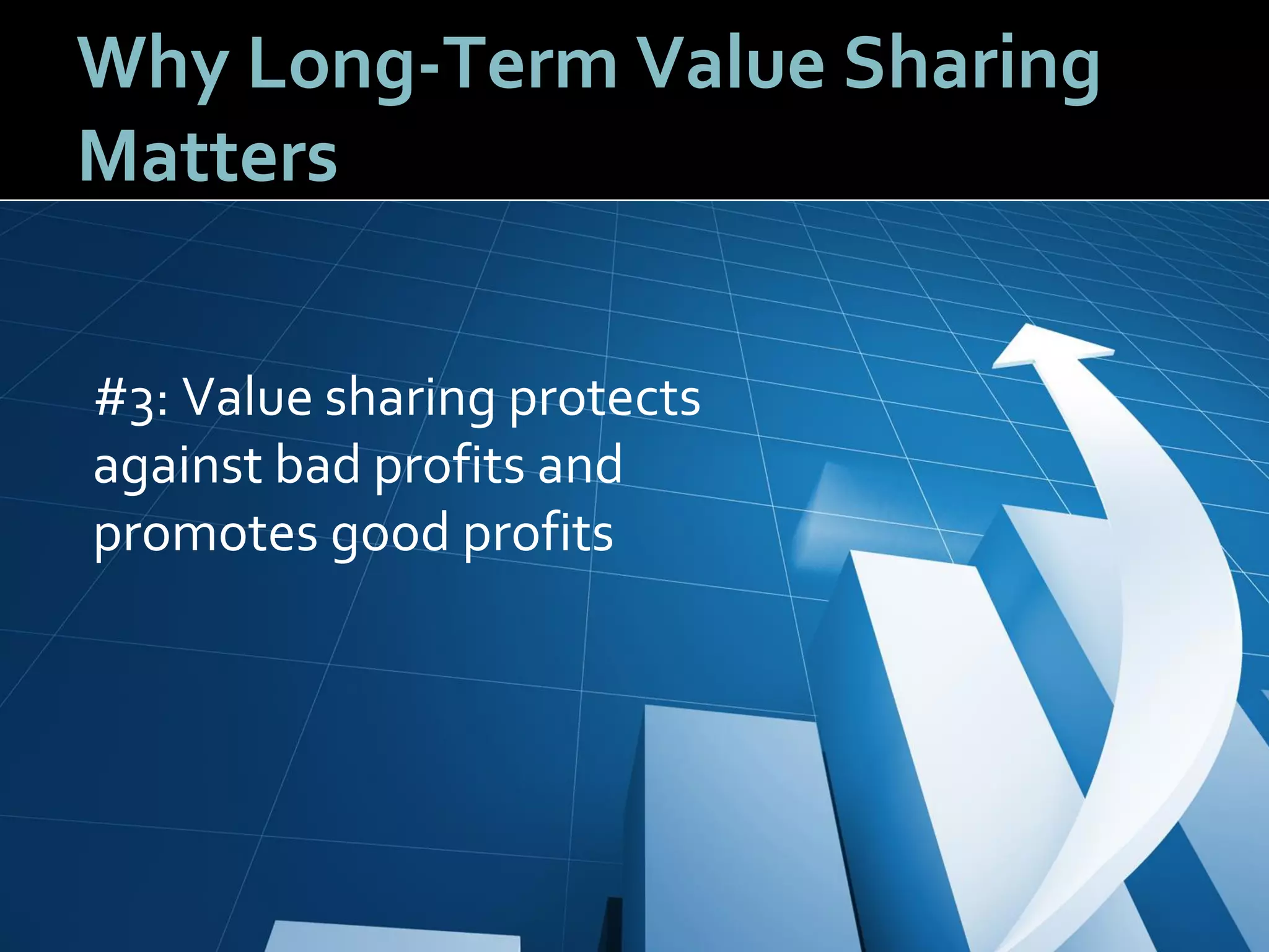 3535
Why Long-Term Value Sharing
Matters
#3: Value sharing protects
against bad profits and
promotes good profits
 