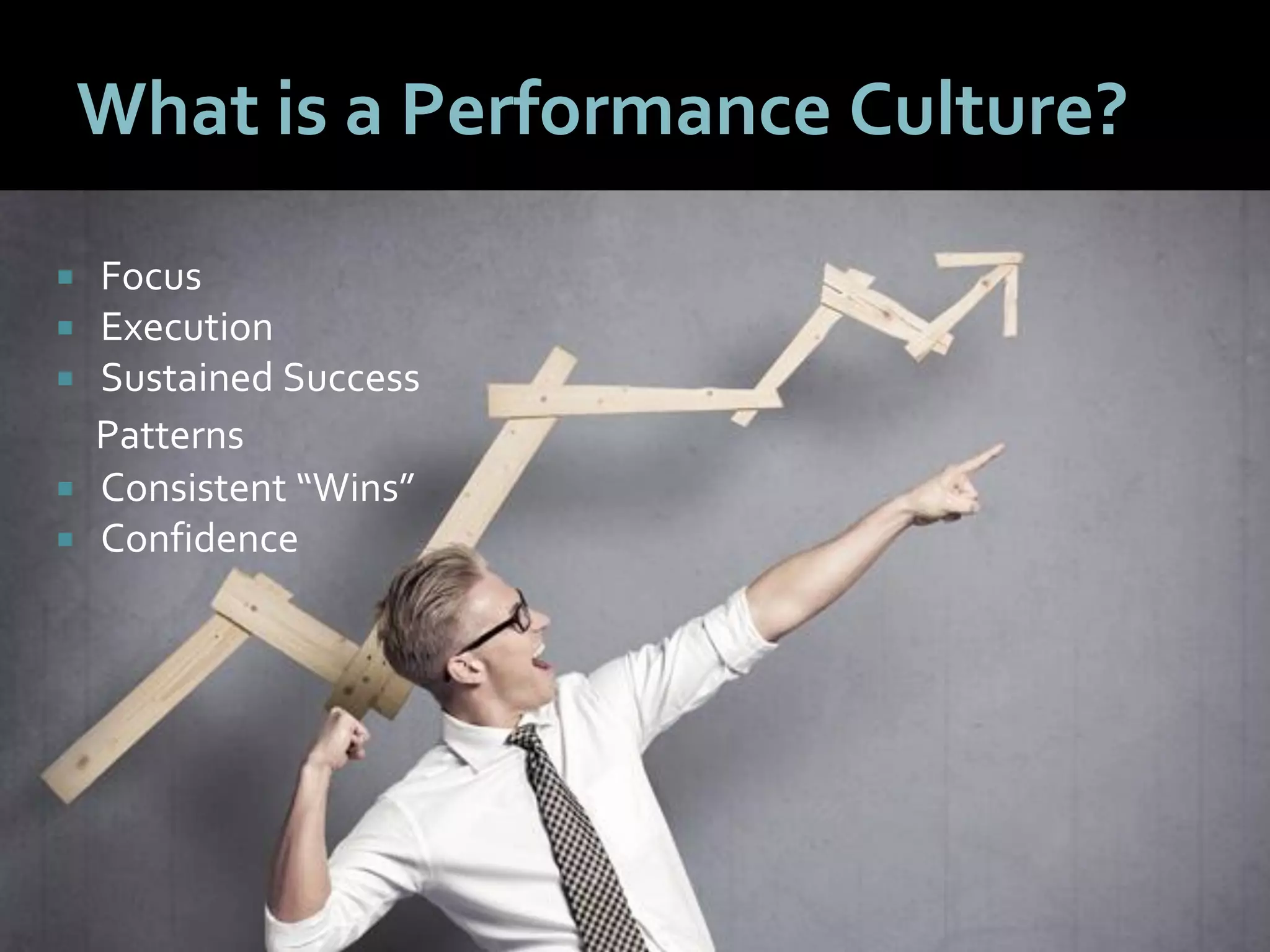 66
What is a Performance Culture?
 Focus
 Execution
 Sustained Success
Patterns
 Consistent “Wins”
 Confidence
 
