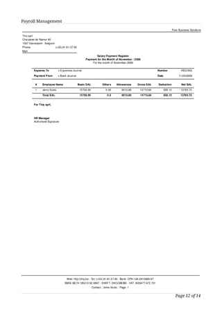 Payroll Management




                     Page 12 of 14
 