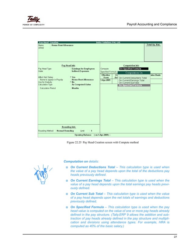 Payroll accounting in tally erp 9 | PDF
