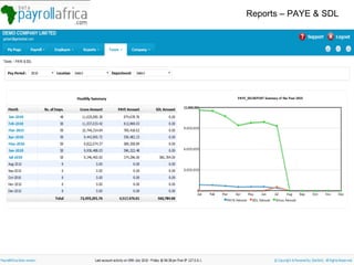 Reports – PAYE & SDL 