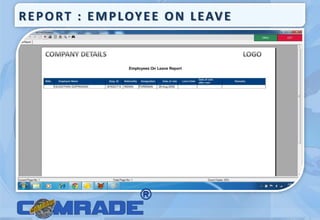 REPORT : EMPLOYEE ON LEAVE
 