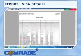 REPORT : VISA DETAILS
 