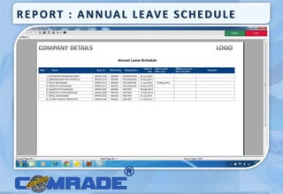 REPORT : ANNUAL LEAVE SCHEDULE
 