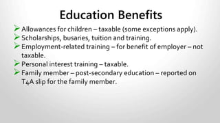 Sample CPP Calculation
Pay period exemption = Yearly basic exemption/pay period frequency
CPP Contribution = Contributory earnings X CPP Rate
Contributory earnings = Gross pensionable income – Pay period
exemption
$45,000/26 payments = $1,730.77 - $134.61 = $1,596.16
$1,596.16 X .0495 = $79.01 (Employer and Employee must pay this).
Example: Sarah earns $45,000 per year and is paid bi-weekly. Calculate
her employer and employee CPP contribution amount.
 