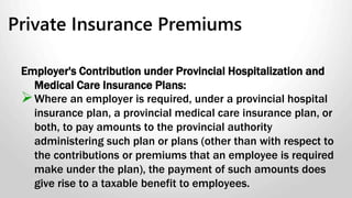 Prize Draws and Social Committees
Taxable:
• Item given to one employee by an employer via a prize draw.
• Item paid for by the employer and given via a draw to an employee
a high-performing team.
Nontaxable:
• Item paid for by a social committee and given via a draw
• Committee must be entirely funded by the employee
• If funded by employer – taxable.
• If funded by both – employer percentage is taxable – employee
percentage is nontaxable.
 