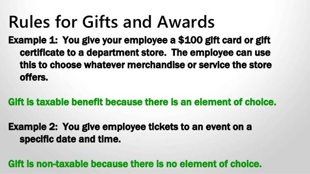 61 Example 1 You Give Your Employee A 100 Gift Card