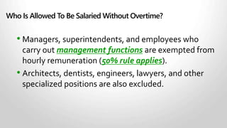Hiring and termination of employees.1
Managing work output of other employees.
Creating or interpreting policies.
Making budgetary decisions.
Committing the company’s financial resources.
2
3
4
5
Management Duties:
 