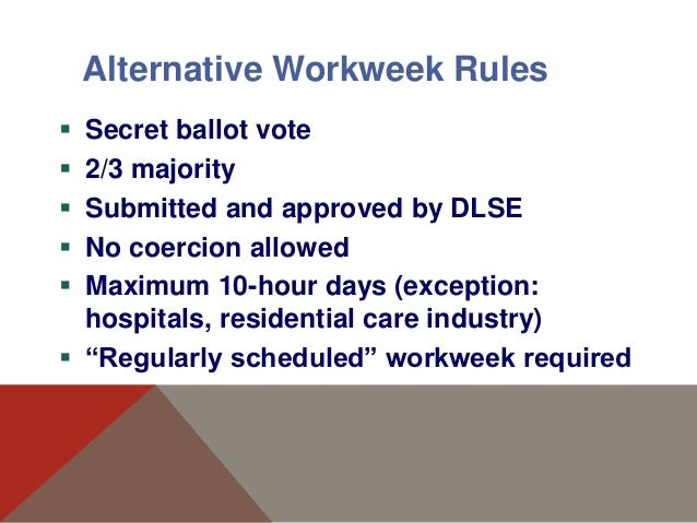 shull payroll law us ca california alternative workweek agreement form