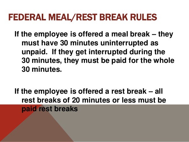 shull payroll law us ca california meal break law chart