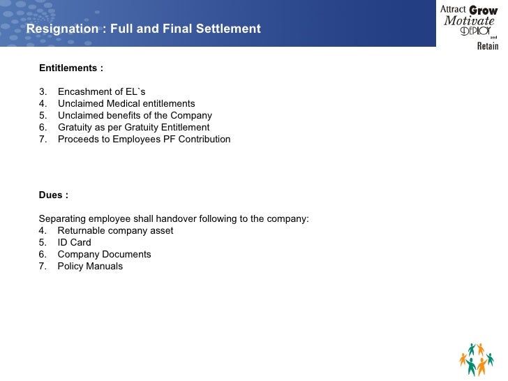 full and final settlement letters