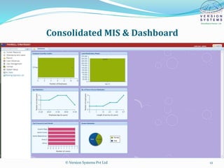 Consolidated MIS & Dashboard
© Version Systems Pvt Ltd 12
 