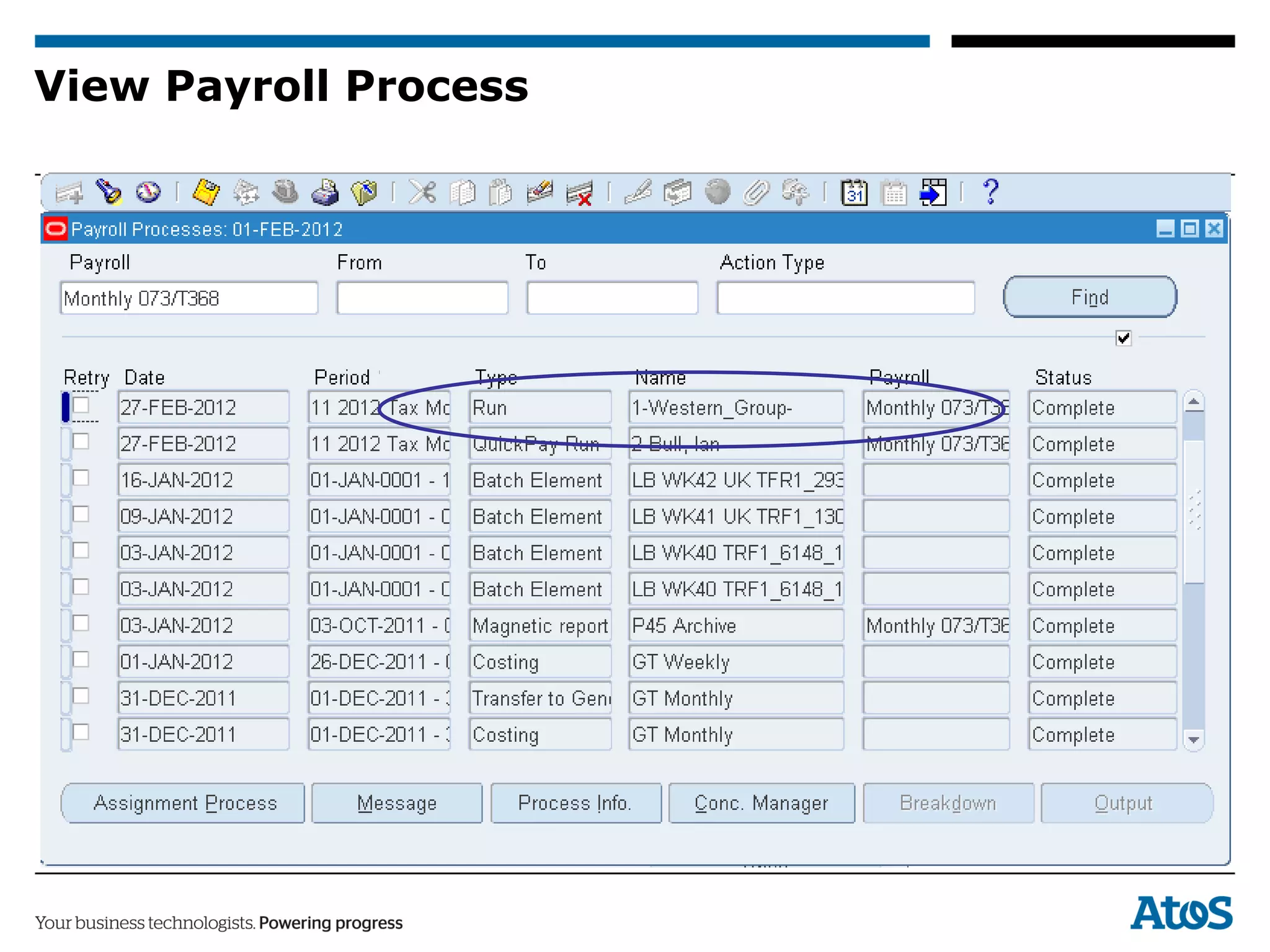 View Payroll Process
 