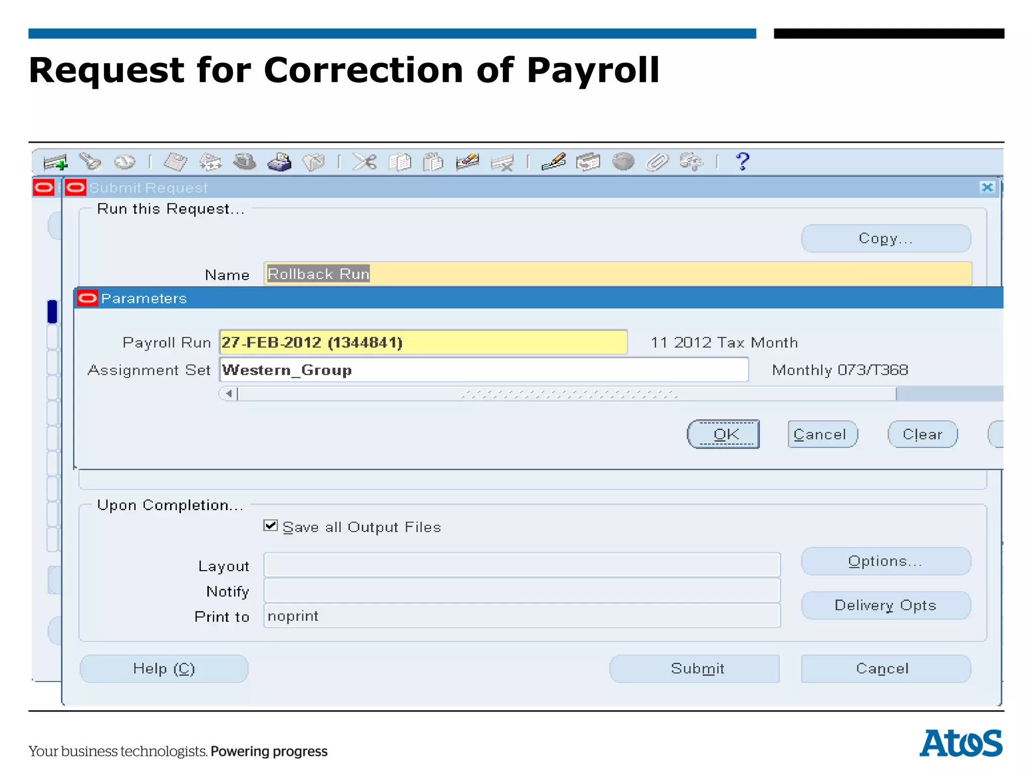 Request for Correction of Payroll
 