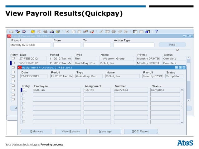 Payroll process oracle hrms