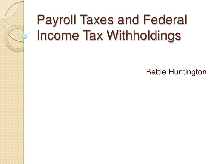 Federal Payroll Tax Chart