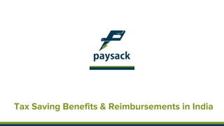 Tax saving employee benefits & reimbursements - Paysack Benefits