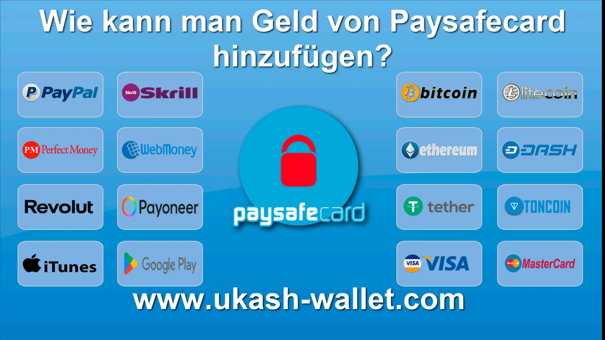 Wie kann man Geld von Paysafecard hinzufügen? Tauschen Sie Paysafecard in  PayPal, Google Play, Apple iTunes,