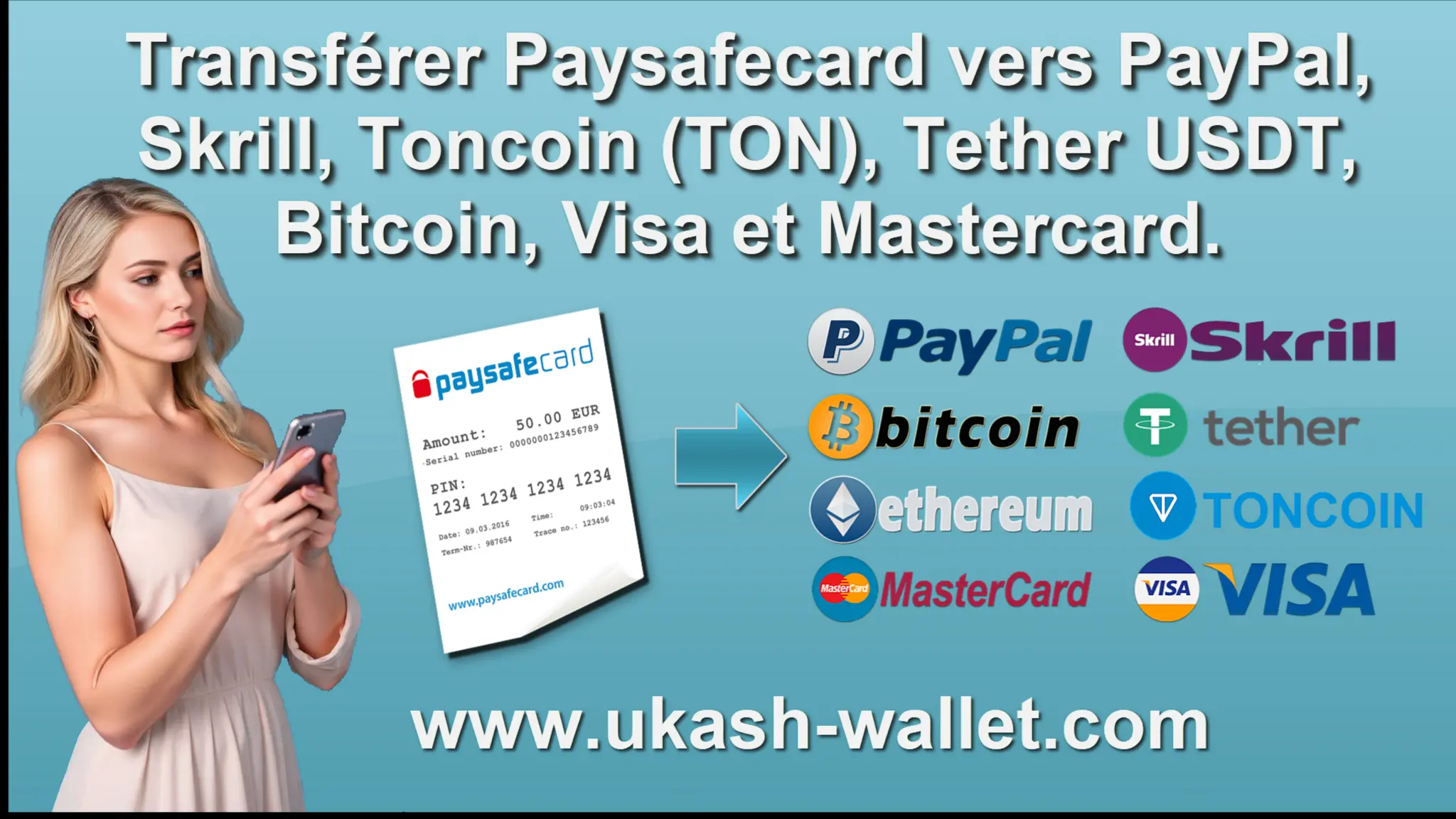 Transférer Paysafecard vers PayPal, Skrill, Perfect Money, WebMoney, Tether  USDT, Bitcoins et altcoins Litecoin, Ethereum, Dash, Toncoin (TON). Retrait  instantané du montant Paysafecard vers une carte Visa et Mastercard. | PDF