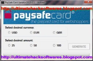 PaySafe Card Genator 2013 v2.1