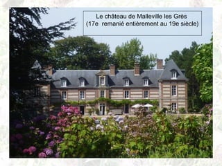 Le château de Malleville les Grès
(17e remanié entièrement au 19e siècle)
 