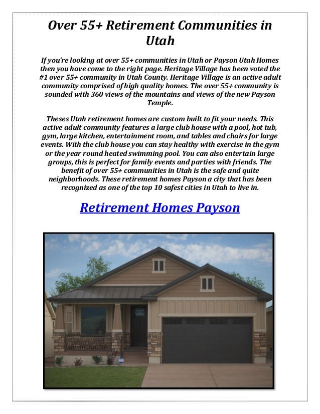 Heritage Village Retirement Community Retirement Homes in Payson, UT