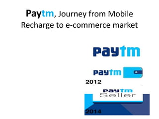 Paytm, Journey from Mobile
Recharge to e-commerce market