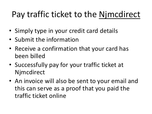 How do you use NJMCdirect to pay a ticket?