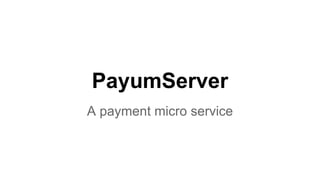 PayumServer 
A payment micro service 
 