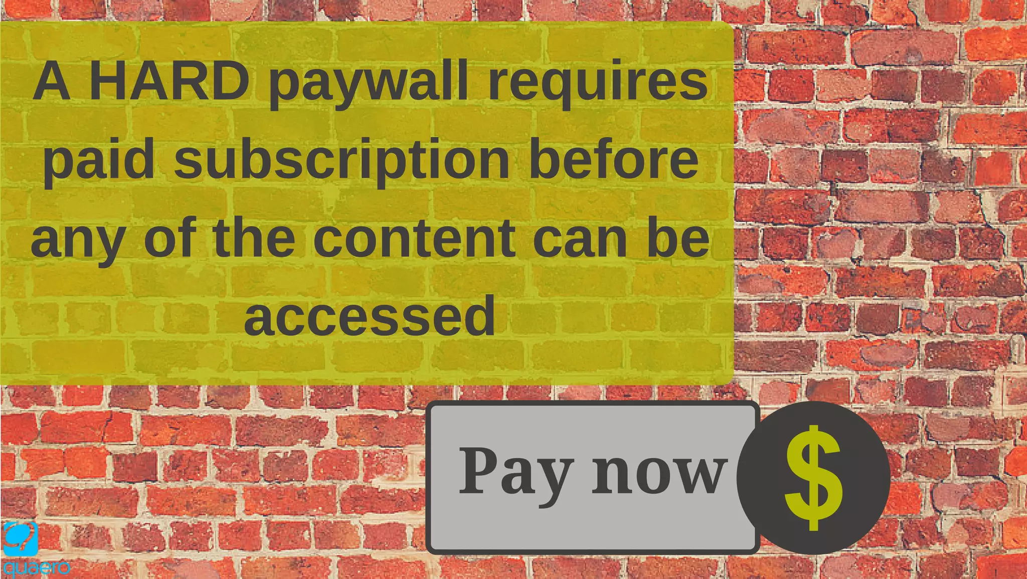 A HARD paywall requires
paid subscription before
any of the content can be
accessed
Pay now
 