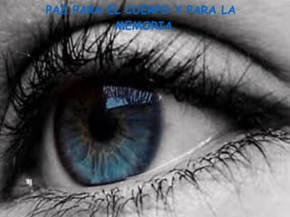 PAZ PARA EL CUERPO Y PARA LA
          MEMORIA.
 