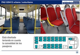 PAZ-320412 urbano / suburbano

Автобус ПАЗ-320414 Vector

Está diseñado
teniendo en cuenta
la comodidad de los
pasajeros

 