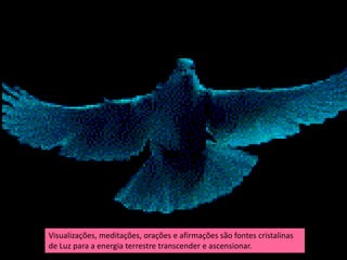 Visualizações, meditações, orações e afirmações são fontes cristalinas
de Luz para a energia terrestre transcender e ascensionar.
 
