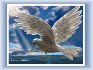 PAZ
é vida
é virtude
é renovação
é renascimento
é amor fraterno
 