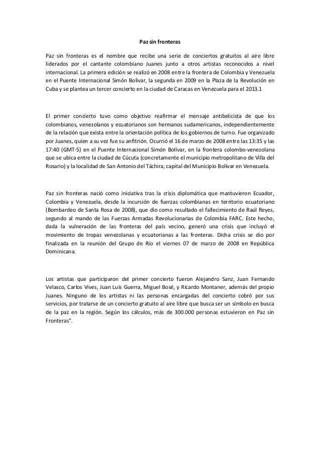 Paz sin fronteras
