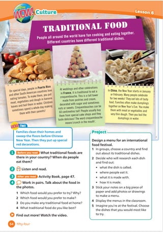 Turn left. Go through the red gate.
When I leave the airport,
what should I do?
When I arrive at the
college, what should I do?
44
Language booster 1
Lara´s
Learning Club
forty-four
1 How many places in a town can you name?
2 LB1.1
Listen and read. Match the maps to the directions.
3 Read the text in Activity 2 again. Find and write the places.
1 )LUHĬ
JKWHUVZRUNKHUH Ĭ
UHstation
2 Teenagers and adults study here.
3 You can drive or walk over this.
4 It’s a big space in a town or city.
5 Actors work here.
6 People who work here often use computers.
7 It’s similar to a door, but it’s outdoors.
8 If you’re travelling by plane, you need to go here.
4 Work in pairs. Ask and answer about the texts in Activity 2.
How to find the college #TTKXKPICVVJGQHƌ
EGD[VTCKP
A B C
Directions to the theatre
Go straight on. Go around
the fire station and then turn
right. Take the second left.
We’re on the right.
1 2 3
6WTPNG˕YJGP[QWNGCXGthe
airport; then go straight on.
Drive over the bridge and then
VWTPNG˕)QCNQPIVJGTKXGTCPF
past the hospital. The college is
on the right. Please go through
the red gate.
Walk out of the train station
and turn right onto Station
Road. Go straight on. Go past the
college, and then walk across the
USWCTG1WTQHƌEGKUKPVJG
EQTPGTof the square, in the tall
red building.
 