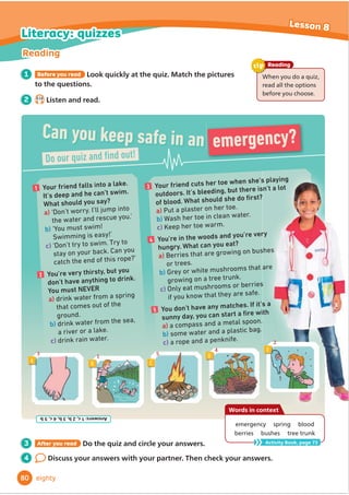 4 5.16
Listen and read. How do we say the coloured word endings? Then listen again
and repeat.
Pronunciation
Can I help you?
Yes, please. I’m looking for a
sweatshirt.
All our sweatshirts are here, next
to the T-shirts.
OK, thanks. Do you have this one
in red?
No, sorry. We only have that one in
blue or grey.
That’s OK. I like it in blue.
That colour is very fashionable!
What size do you need? Small?
No – medium. Do you have it in a
medium?
Yes, here you are!
Great! Can I try it on?
Yes, of course! The changing room
is over there.
Thanks. It’s a big shop! And do you
sell woolly hats?
Yes, we do. They’re next to the
watches.
Oh yes. I can see them. Thanks!
1 5.15
Listen and read. Answer the questions.
2 Is it a big shop or a small shop?
2 Read the dialogue again. Circle the correct
words.
Michael wants to buy a (1) sweatshirt/T-shirt.
He would like to buy a (2) red/blue one. The shop
doesn’t have that colour, but Michael likes the
(3) grey/blue ones. He needs the (4) small/medium
size. He wants to try it on, so the shop assistant tells
him where the (5) shop/changing room is. Michael
also wants to buy a woolly hat. He needs to look
next to the (6) belts/watches.
3 Imagine you’re shopping. Act out new
dialogues with your partner. Use the Say it!
box to help you.
67
5
Lesson 7 English in action
Shopping for clothes
sixty-seven
Can I help you?
2KGHDU,WLVQ·WZDVKable!
Buy this fashionableWRS,W·V
suitableIRUERVDQGJLUOVDQG
LW·VYHUFRPIRUWable!
Shopping for clothes:
Shop assistant:
Can I help you?
What size do you need?
The changing room is over there.
Customer:
I’m looking for ...
Do you have this one in green/a small/medium/large?
Can I try it/this on?
Do you sell ...?
5
1 What clothes are mentioned?
 