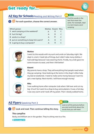 1 Read the comments about the WOW!
Magazine. Tick the comments about hobbies.
2 Work in pairs and answer the questions.
Then write your own comments about the
WOW! Magazine and read them to the class.
1 What did you like best?
2 What’s your favourite picture in this unit?
3 Which clothes do you think are more
interesting: today’s clothes or clothes in the
past?
3 Think about the WOW!
Question again. Discuss in groups.
$UHRXUDQVZHUVGLı
HUHQWQRZ
This is YOUR page! We want to hear from YOU.
Send us your comments and photos like the people below!
We have a new uniform at school. We have to wear
plain black trousers – not jeans! – and a blue jumper with
the name of our school on it. I like our uniform because it’s
comfortable and everybody looks the same.
2 comments
Reyansh 6 minutes ago
3
My sister
makes clothes! She
chooses different
fabrics and then she
makes shirts and
dresses. She’s good at
sewing, but she once
made me a patterned
shirt that was too big.
8 comments
Kevin 8 minutes ago
1
I do Spanish
dancing. I wear a red
and black spotted
dress and red shoes.
I love my red shoes,
but they are made
of plastic, and they
aren’t as comfortable
as my trainers.
4 comments
Elena 3 minutes ago
2
I love reading. I don’t usually like fairy tales,
but the story about the princess who wanted to
be different made me laugh! I don’t think clothes
made of silk and jewellery made of gold can make
you happy. Friends are more important!
6 comments
Christina 5 minutes ago
4 5
I loved the text about funny fashion.
The funniest picture has a woman’s dress
that is wider than a door! I prefer today’s
fashion, which is more casual and deﬁnitely
more comfortable!
3 comments
Noah 6 minutes ago
Arlo 3 minutes ago
Why do we wear different
clothes?
...
Question
WOW!
WOW!
70
Lesson 10
WOW!
WOW!Over to you!
seventy
 