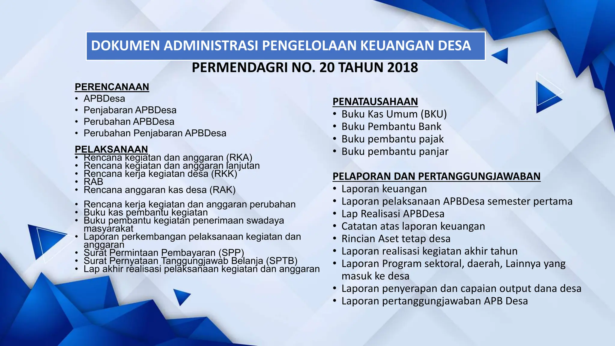 Materi Pengelolaan Keuangan desa dan aset | PPTX