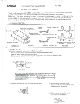 Takex PB-4RTNS Instruction Manual