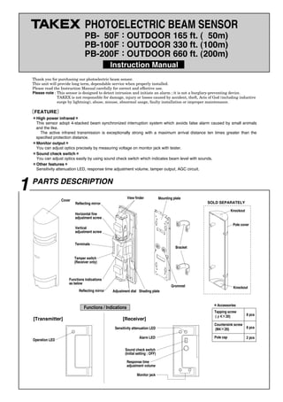 Takex PB-50F Instruction Manual