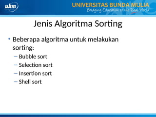 Jenis Sort pb11mat_pert11 algoritma pemrograman.ppt