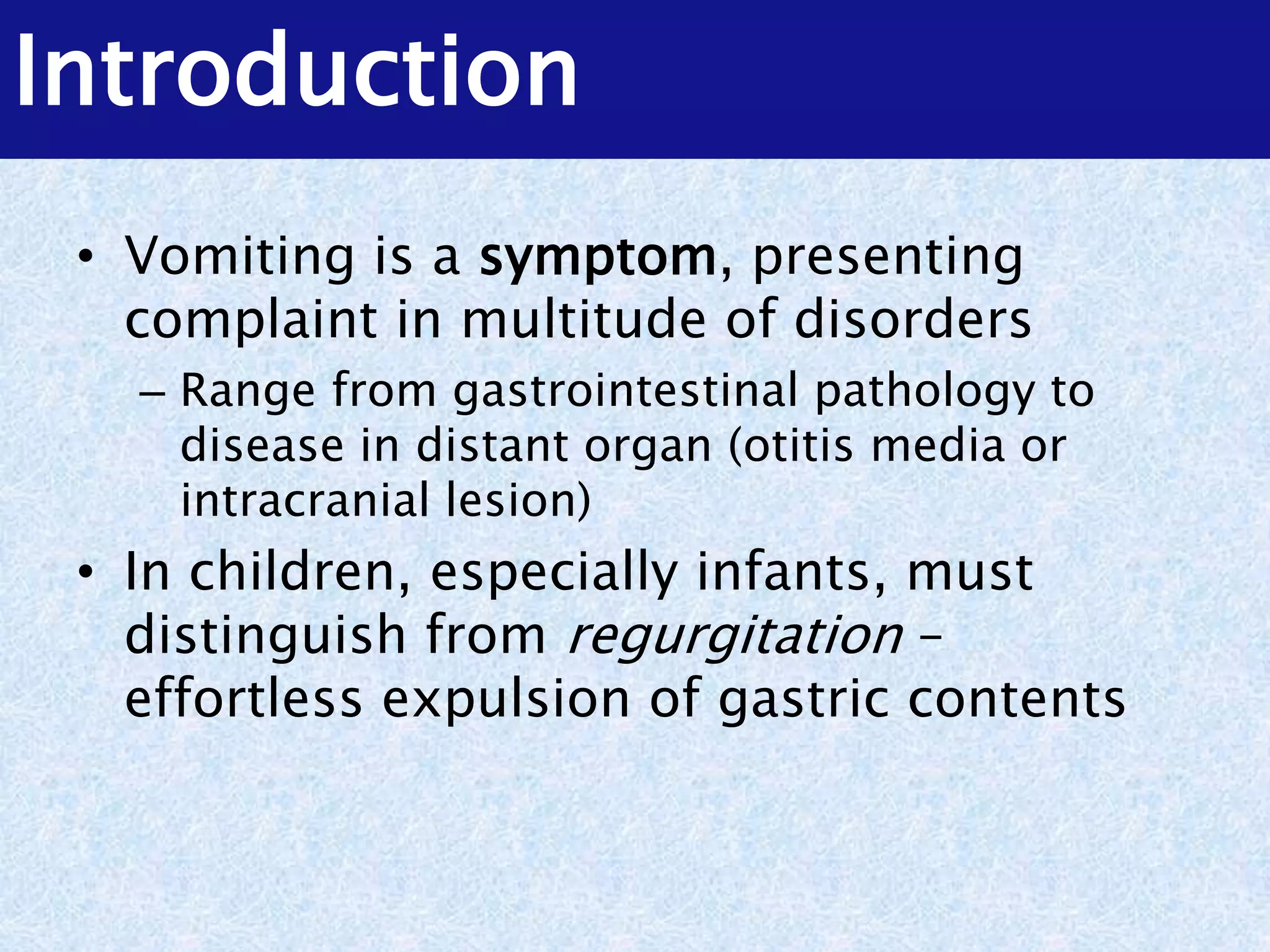 A Child with Vomiting (problem based approach) | PPTX