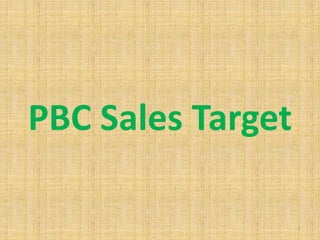 PBC Sales Target
7
 