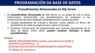 Programacion de base de datos - unidad 3 Programacion de base de datos ...
